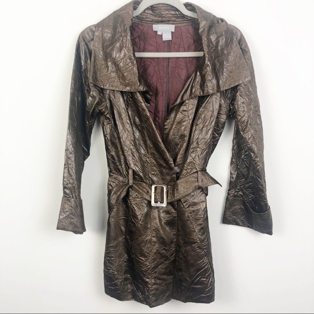 ECCOCI | Brown Belted Jacket Oversized Collar 4